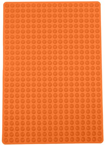 Topiky Mini Molde de Silicona para Hornear Comida para Perros, Tapete Hemisférico para Hornear con 468 Agujeros para, Moldes Antiadherentes para Galletas para Perros para Horno y Microondas (ORANGE)