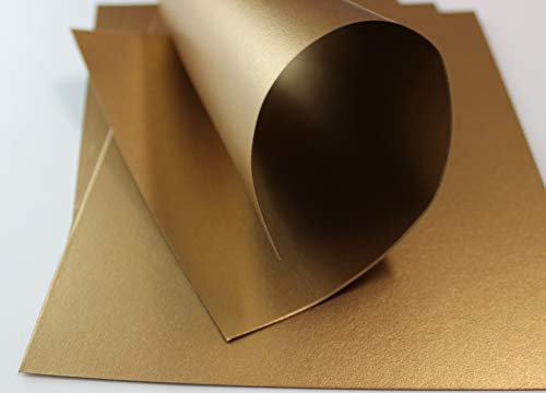 Top Lamination Laminiertechnik 25 Blatt Golden Copper farbenes Papier (Goldkupfer) metallic DIN A3 297x420 mm 250g/m² komplett durchgefärbt Bastelkarton metallisch