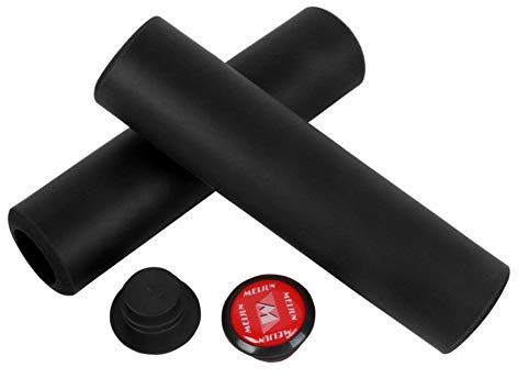 VGEBY1 1Pair Handlebar Grips, Silica Gel Bike Handle Grip Bicycle Handlebar Cover Cycling Accessory with Bar Ends(Black)