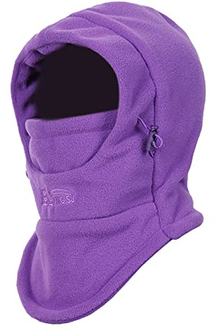 TRIWONDER Passamontagna Bambino Termico, Balaclava Invernale per Sci e Neve, Cappello Sottocasco Caldo in Pile per Bambini Bambina (01 Viola)