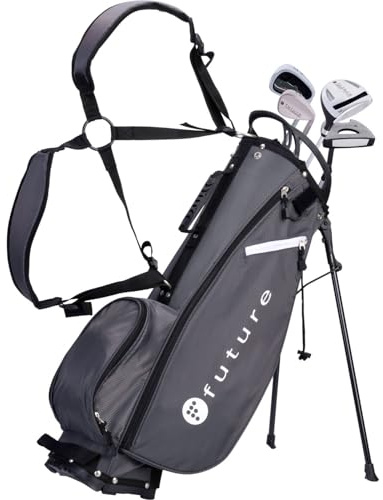 Future Junior Golf Set – högerhänt – rostfria huvuden och kompositaxlar (140–150 cm (11–12 år), grå)