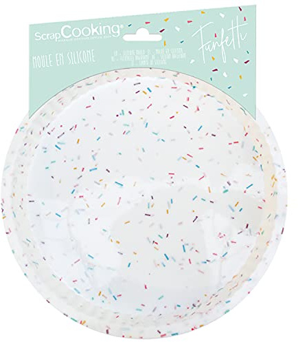 ScrapCooking - Moule à Tarte en Silicone Funfetti - Démoulage Facile - Moule à Gâteau Quiche Rond Flexible & Antiadhérent - Accessoire Pâtisserie - 2995