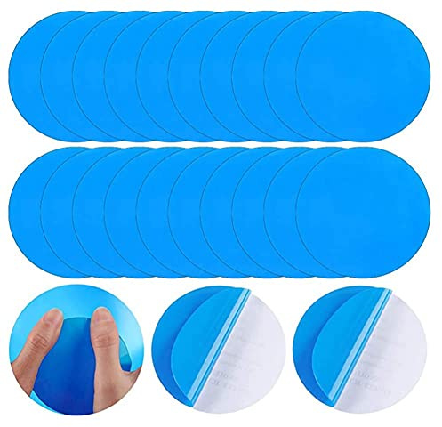 JAWSEU Rustine Matelas Gonflable Kit, Patchs de Réparation Ronds Autocollants en PVC pour Revêtement de Piscine, Rustines Gonflables pour Piscine 20pcs