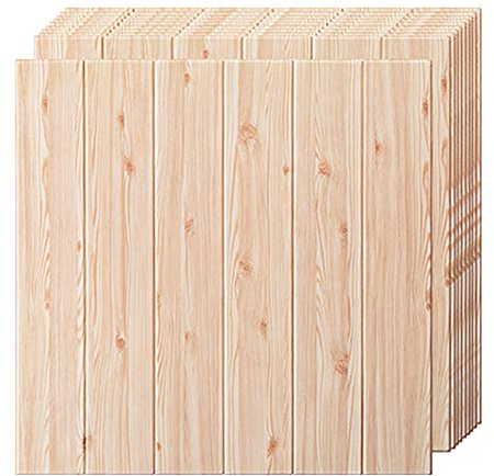 3D Ziegel Tapete Selbstklebend Wandpaneele Modern Wasserfest Schaumstoff Wandaufkleber für Badezimmer Schlafzimmer Wohnzimmer Balkon Küchen Schaumstoff Wasserfest Wandaufkleber -Holz farbe b 30pcs