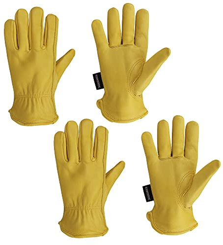 OLSON DEEPAK Gartenhandschuhe Leder für Damen/Herren,Weiche und flexible Arbeitshandschuhe