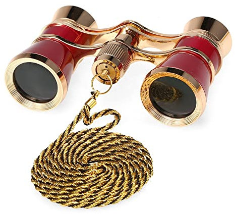 LIANYG Ferngläser for Oper, 3x25 operische Gläser Linse Retro Metallkörper Mini Theater Fernglas mit Kette for Erwachsene Kinder Frauen in Konzerttheater Opera (Color : Red)