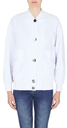 Armani Exchange unisex - vuxen Hållbara Cross Gender runda metallknappar Jacka Optic. White S