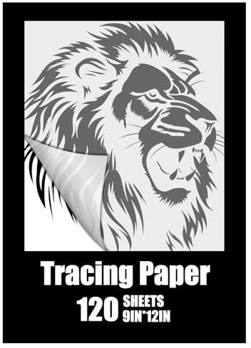 120 Sheets Paper Sheets Transparent Paper Translucent Clear Paper Tracing Paper for Drawing Wax Paper Printing Sketching Calligraphy Pencil Ink Markers, White(9 x 13 Inch)