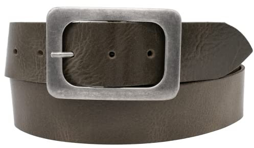 AnnaMatoni Damen Ledergürtel mit Modischer Schließe Damen Gürtel 4cm breit Echt Leder Gürtel (Grau 730, TW95-110cm Gesamtlänge)