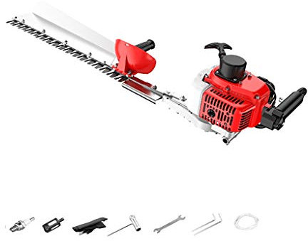 Siepe elettrica Asta telescopica Estensibile 75 cm Tagliasiepi Tagliasiepi a Benzina Cesoia SK5 Lama (Nuovo aggiornamento [Taglia Rami Spessi 3 cm]) (Doppio Coltello + Taglia Rami Spessi 3 cm)