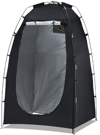 TUKAILAI Camping Zelt, Pop Up Toilettenzelt, Umkleidezelt Privatsphäre Duschzelt, Wasserdicht, UV-Schutz, Duschvorhang Camping Zelt für Strand, Angeln, Wandern, Baden, Dressing, Outdoor (Schwarz)