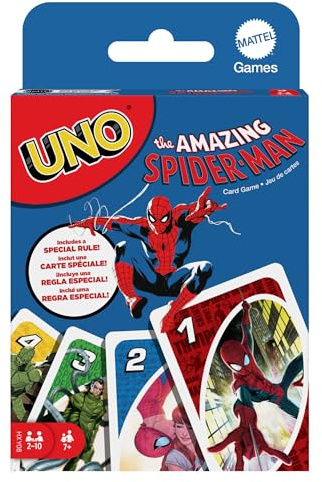 Mattel Games UNO The Amazing Spider Man Card Game, Ages 7+, Players 2-10
