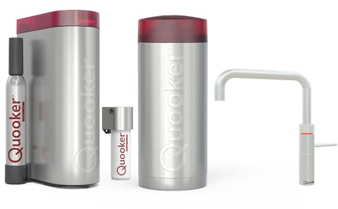 Quooker mit Reservoire COMBI+ und CUBE kochend Wasserhahn (Fusion Square, Voll-Edelstahl)