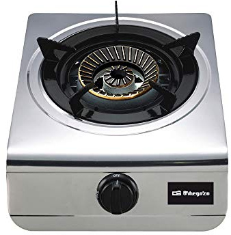 Hornillo gas inox. Quemador de triple corona: 4,3 KW. Combustible: Gas butano o gas propano. Encendido piezoeléctrico.Para uso exterior.