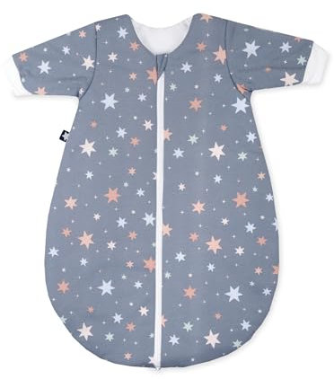 Julius Zöllner Winterschlafsack Jersey, warme Füllung 2,5 TOG, waschbar bei 60°C, Made in Germany, Oeko TEX Standard 100, Shiny Stars, Gr. 50/56