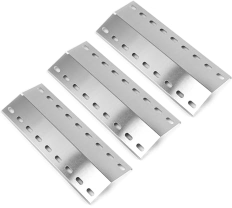 Denmay 39,5 x 15 cm Universal Brennerabdeckung Ersatzteile für Landmann Grillchef, Landmann Triton, Landmann Minton, Landmann Avalon, Grandhall Maxim GT4, Edelstahl Flammenverteiler 3 Stück
