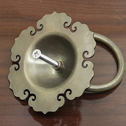 Messing-Türklopfer, Haustürklopfer, Retro-Bronze-Türklopfer, antiker Messing-Haustürgriff, verdicktes rostfreies Kupfer-Garten-Innenhof-Wanddekorationszubehör/8 cm Durchmesser (Size : 6Cm Diameter)