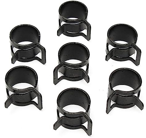 10 Stück 6 mm bis 20 mm zur Auswahl, Kraftstoff-Federklemme, Vakuum-Silikon-Schlauchschelle, Autos Federklemme, Heizöl, Wasser, Schlauch, Rohr, Rohrschelle, schwarz, 18 mm