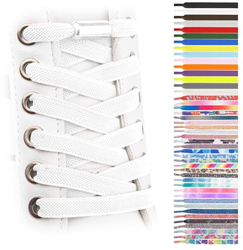SULPO Lacci piatti senza legatura - Lacci a sgancio rapido colorato - Lacci elastici per scarpe - Gomma - Lacci - Lacci per bambini e adulti
