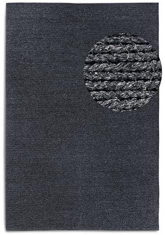 Villeroy & Boch Francois - Alfombra de Lana Natural para salón, Tejida a Mano y respetuosa con el Medio Ambiente, para salón, Dormitorio, Comedor, Pasillo, Cocina, Antracita, 120 x 170 cm