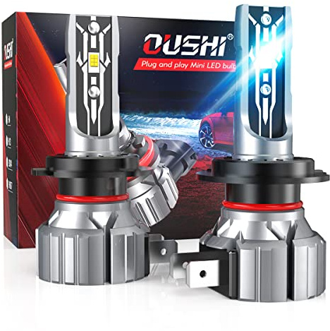 H7 LED Lampa 55W, OUSHI H7 LED Dildimljuskonverteringssats, Jätteljus IP65 Vattentät 12000LM Dimljuslampor, 6000K Xenon Vit (2st)