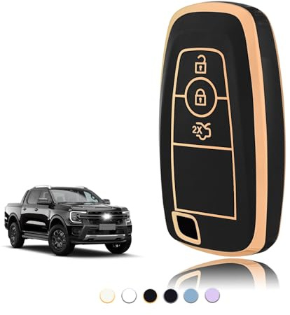 TOOMUME Schlüsselhülle für Ford Ranger F150 Raptor Wildtrak S-Max Edge | Weiches Silikon, Stoßfest, Sturzfest, Kratzfest, Autoschlüssel Schutzhülle für Mustang Transit Tourneo Mondeo Kuga Focus