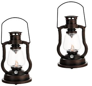 Cabilock 2 STK Wiederaufladbare Retro-Laterne Alte Petroleumlampen Lampenschmuck Led-petroleumlampe Teelicht Laterne Vogelkäfig Kerzenhalter Lampe Elektrische Petroleumlampe Coffee Abs