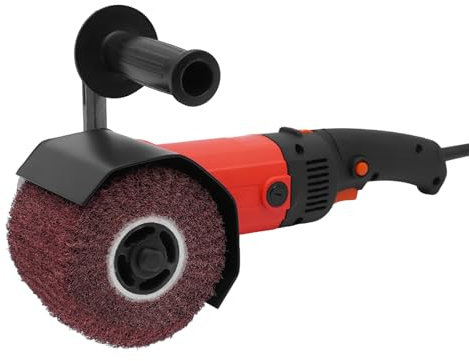 Satiniermaschine 1580w Bürstenschleifer Exzenterschleifer Poliermaschine Multischleifer für Polieren, Schleifen und Strukturieren Rutschfeste Doppelgriffe 6-Gang einstellbar