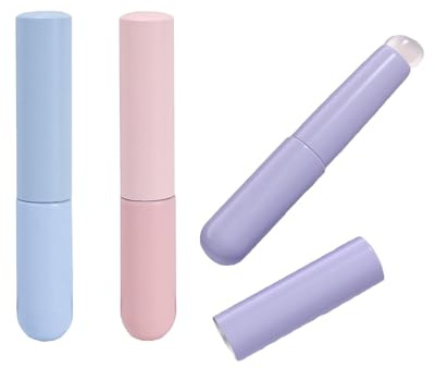 Sicheii 3Pcs Soft Silicone Lip Brush with Cover, Portable Lip Balm Makeup Applicator, Reusable Lip Mask Applicator Scrubber for Women Lipstick, Lip Gloss & Tint, Concealer, Eyeshadow (3 Colors)