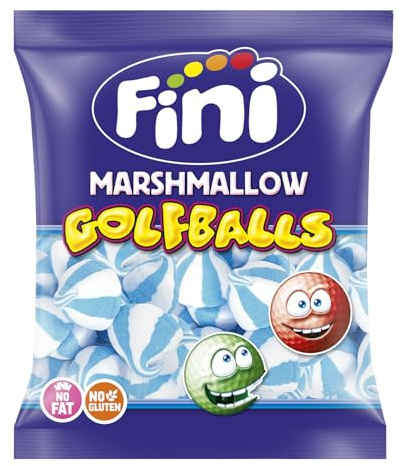 Fini - Finitronc Gorro Duende | Marshmallow Golfballs | Sabor Frambuesa | Bolsa de 1kg | Chuche Ideal para Eventos, Cumpleaños, Halloween o Navidades