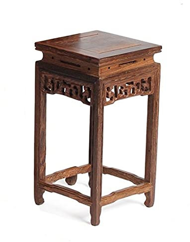 NZpost Display Stand Pedestal Wooden Vase Base Vintage Aquarium Table Lamp Teapot Base Oriental Bonsai Pedestal Display Stand With Delicate Carving Pattern Bonsai Pedestal