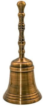 LivuX Tischglocke aus brüniertem Messing brüniert, Höhe 15 cm – Glocke im Industrie-Design des 19. Jahrhunderts dekorative Tischdekoration 1024