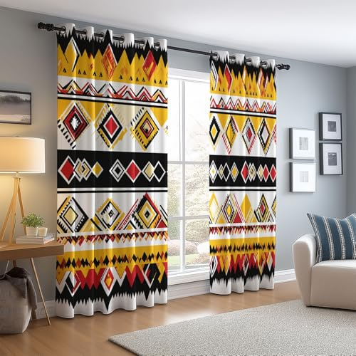Rideaux Miel, Pot de Miel, Dessin animé, Chaleureux Occultant 85% D'Assombrissement De La Jaune Rouge Œillets I Réduction De La Chaleur-Spring Décoration Intérieure Accent Lot de (2 x 100 x 178)