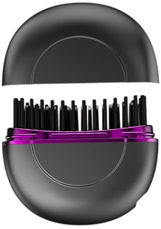 Spazzola lisciante per capelli senza fili - 1500 mAh Liscing riscaldata portatile con 55 ℃, 65 ℃, 75 ℃ | 3 ore Mini Negativo Barba Ione Raddrizzatore Per Gli Uomini | USB Ricaricabile, Pennello Per