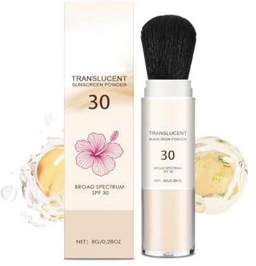 Mineral Clear Sonnenschutz-Kompaktpuder 8 g | 2-in-1 LSF 30/Breitband | Tragbarer Drehpinsel | Langanhaltend, ölregulierend, mattes Finish