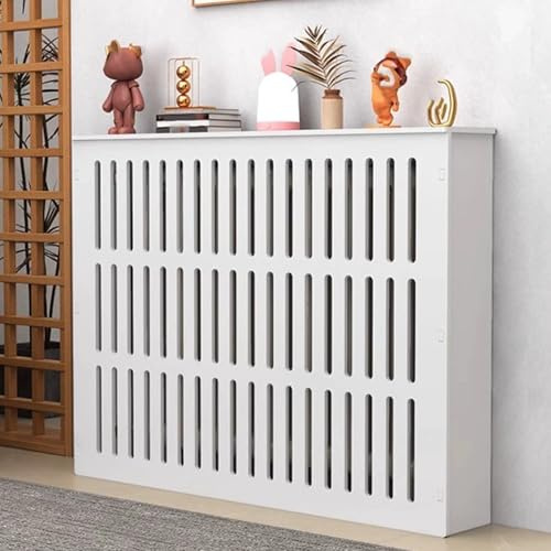 Heizkörper Verkleidung Heizkörper Abdeckung Oben mit Vertikalem Lamellengitter-Design 4-seitig für Wohnzimmer und Badezimmer(70x80x15cm/28x31x6in)