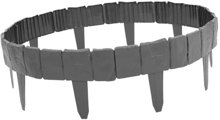 VICASKY 20 pièces Bordure de Jardin Décorative Imitation Pierre Clôture Plastique Flexible et Robuste pour Massifs et Pelouses Installation Rapide et Personnalisable Bordure Paysagère