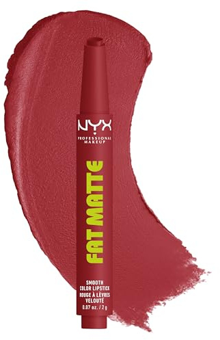 NYX Professional Makeup Fat Matte Smooth Color Lipstick , Rossetto Cremoso, Colore Intenso e Comfort Assoluto, Con Olio di Lampone e Polvere di Tapioca, Shade: Mauve Cloud, 2 gr