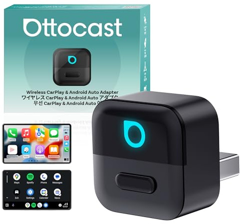 OTTOCAST Mini Pico 2026 Wireless CarPlay & Android Auto Adapter, WiFi 6 & Bluetooth 5.4, Mini USB Plug & Play Dongle, Wandelt kabelgebundenes CarPlay/Android Auto in Wireless um, Auto-Reconnect