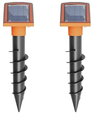 2er Pack Maulwurf Vertreiber Wühlmausschreck Dual Solar-Maulwurfabwehr für den Garten Maulwurfschreck Wasserdicht und Nachhaltig gegen Wühlmäuse & Maulwurf (2er Pack)