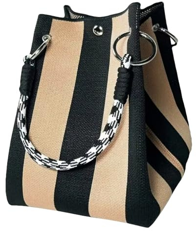 Anopo Petit Sac Seau en Tricot pour Femme Cabas de Plage | Fermeture Magnétique, Poignée Amovible, Mini, Pochette Poignet pour Voyages, Quotidien, Vacances