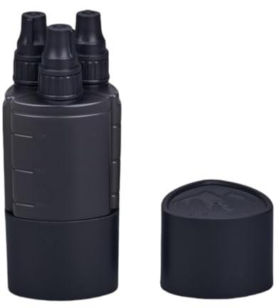Wlinfetity Set di 3 bottiglie portatili da spremere con scala graduata 3 x 100 ml per cucina, campeggio, picnic, shaker per spezie in PE+PP per condimenti, olio, condimenti