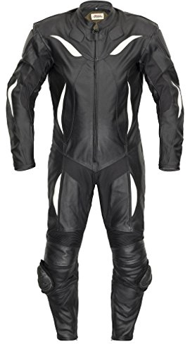 Belezza Lederkombi Einteiler Motorradkombi Gr. 48 schwarz weiß