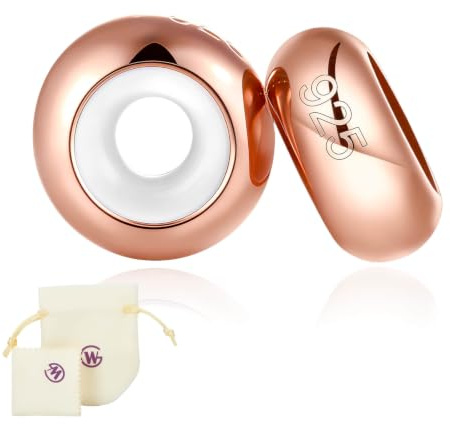 GW Charms Stopper 925 Sterling Silber für Armband für Damen (Rose Golden)
