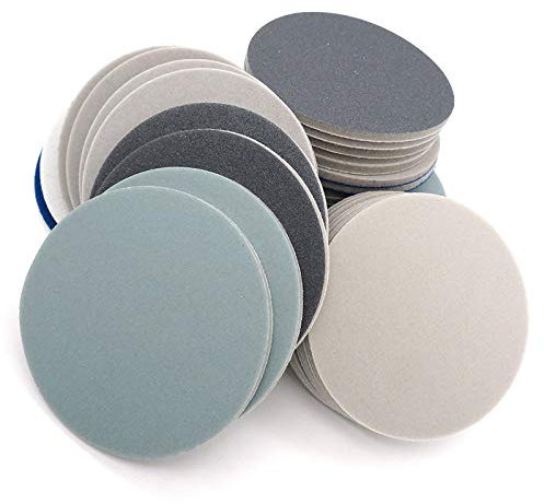 12 ST¨¹CKE 5 Zoll Schleifschwamm Schleifpapier Schleifscheibe Nass & Amp;?Trockener???Klettverschluss 300-3000 K?rnung zum Polieren Schleifen,500,600
