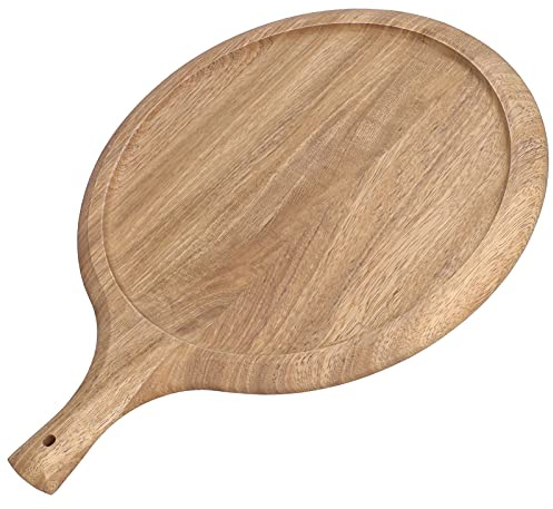 Plateau à pizza en bois plateau à fruits plateau à pizza rond durable avec poignée face coupe fromage pain nourriture assiette maison cuisine restaurant hôtel
