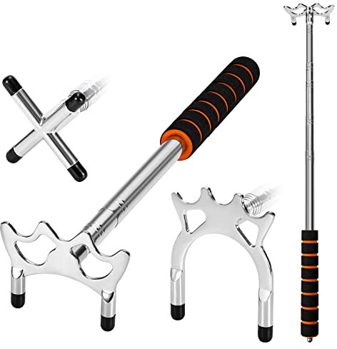 Newellsail Billard Queue Stick Einziehbarer Billard Queue mit 3 Stück Abnehmbarem Messing Brücken Kopf Brücke Halter Billard Zubehör für Billardtisch, Snooker, Spiel, Wettkampf (Silber)