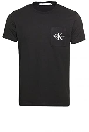 Calvin Klein Uomo T-Shirt Maniche Corte Core Monologo Scollo Rotondo, Nero (CK Black), 3XL