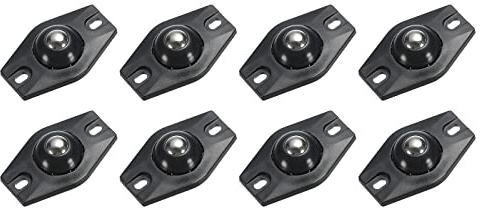 sourcing map Kleber Mini Laufräder (Schwarz - 8Stk) Schwenkbare Universalrolle 360 Grad Drehung Kleberolle für Behälter Lagerboxen Möbel Mülleimer