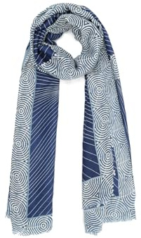 QUEEN HELENA Warmer Winterschal für Damen SC22-5 blau, Einheitsgröße